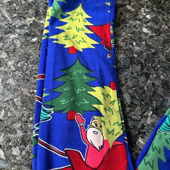 LuLaRoe Holiday Christmas Collection Unicorn Santa Leggings Plus Size 1X TX - Picture 8 of 12